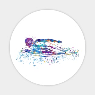 Boy Swimming Breaststroke Watercolor Sport Gift Magnet